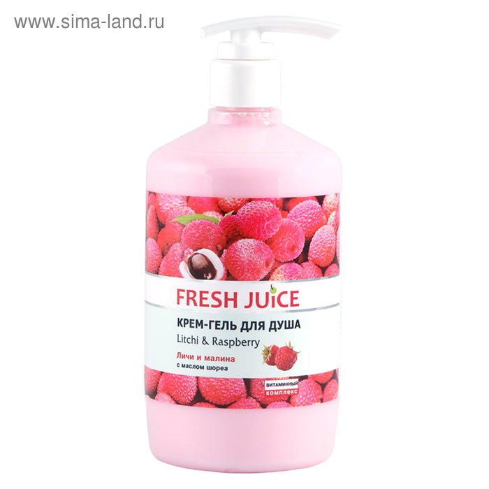 Крем-гель для душа Fresh Juice «Личи и малина», 750 мл - Фото 1