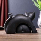 Сувенир полистоун "Чёрная кошка с котёнком" серебряный цветок (набор 2 шт) 13х19,5х7,5 см - Фото 4
