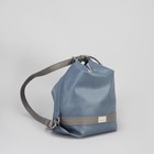 Сумка-рюкзак, 2 отдела с перегородкой на молнии, наружный карман, цвет голубой/серый - Фото 6