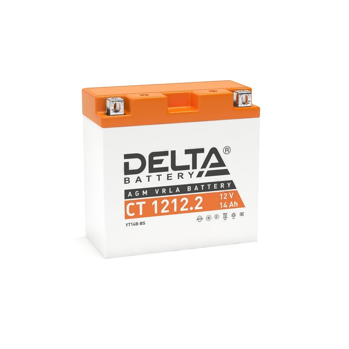 Аккумуляторная батарея Delta СТ1212.2 (YT14B-BS) 12 В, 14 Ач прямая (+ -) - Фото 1