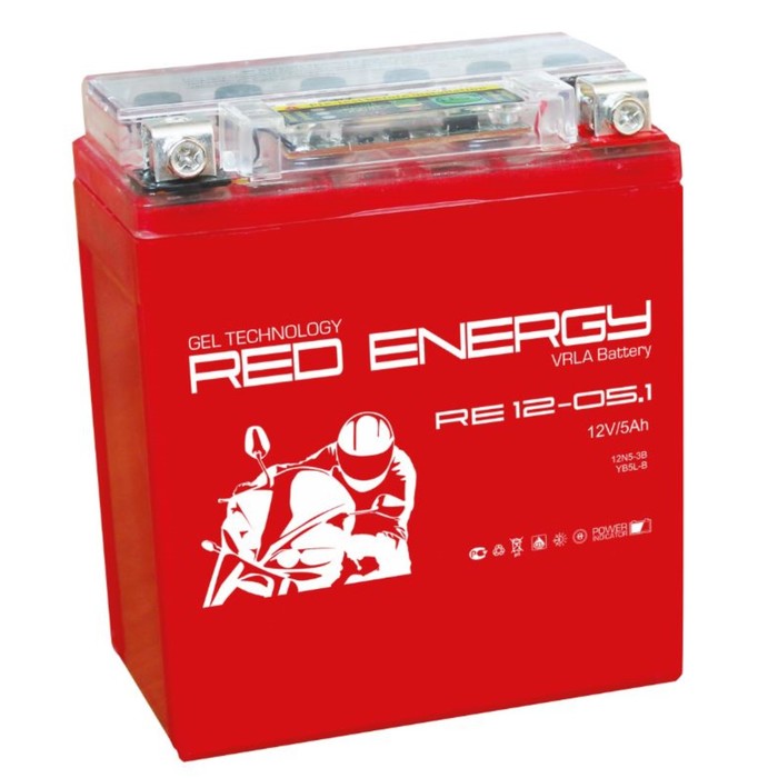 Аккумуляторная батарея Red Energy RE 12-05.1(12N5-3B, YB5L-B)12V, 5 Ач обратная(- +) - Фото 1