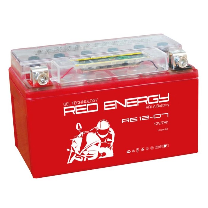 Аккумуляторная батарея Red Energy RE 12-07(YTX7A-BS)12V, 7 Ач прямая(+-) - Фото 1