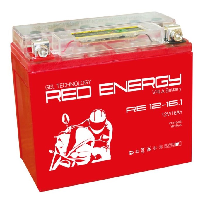 Аккумуляторная батарея Red Energy RE 12-16.1 (YTX16-BS, YB16B-A) 12 В, 16 Ач прямая (+ -) - Фото 1