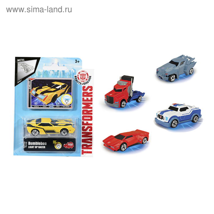 Трансформеры «Машинка Die-Cast», с подсветкой + 3D карточка, 7 см - Фото 1