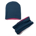 Комплект детский шапка+снуд "Колпак", размер 40-45 см, цвет джинс/розовый КД-22-4-1/0 - Фото 3