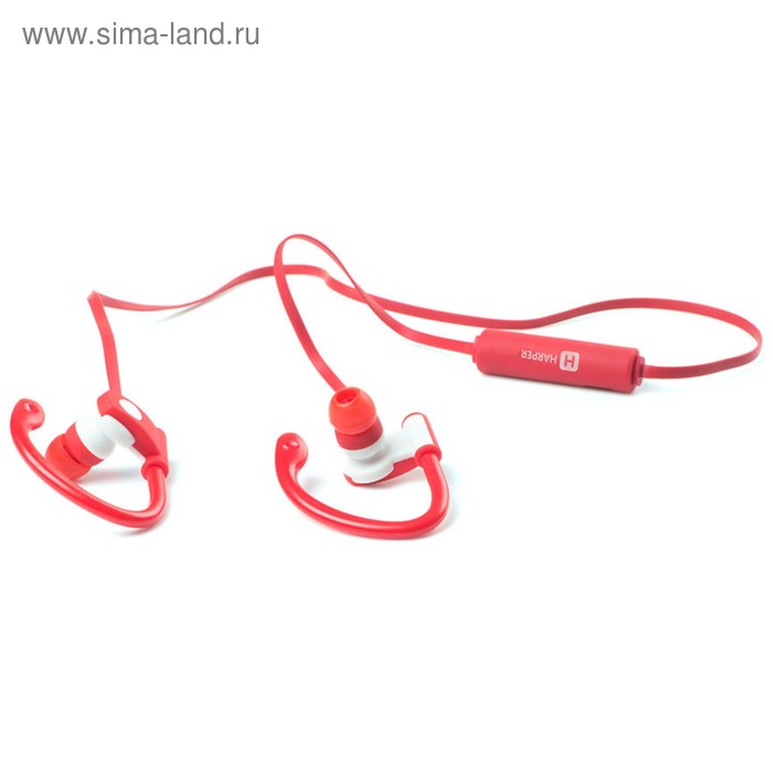 Наушники с микрофоном Harper HB-107 Red, Bluetooth, вкладыши вакуумные, красные - Фото 1