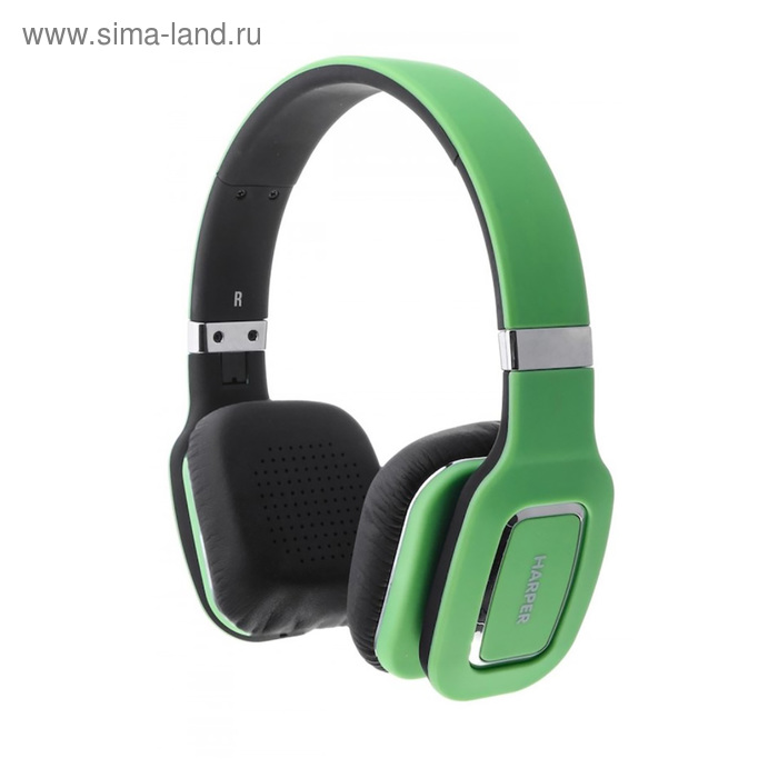 Наушники с микрофоном Harper HB-402 Green, Bluetooth, мониторные, зеленые - Фото 1