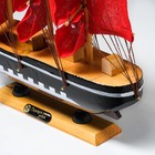 Корабль сувенирный средний «Флора», борта чёрные с белой полосой, паруса алые, 32х6,5х31 см - Фото 4