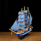 Корабль сувенирный средний «Всадник», паруса синие, микс, 43х8,5х39 см - Фото 3