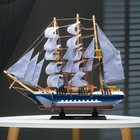 Корабль сувенирный средний «Всадник», паруса синие, микс, 43х8,5х39 см - Фото 8