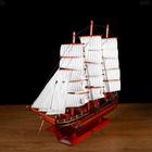 Корабль сувенирный большой «Гайрет», борта красное дерево, паруса белые, 82×13×62 см - Фото 3