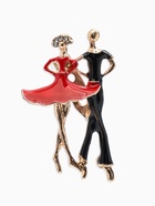 Брошь «Танцоры», красно-чёрная в золоте - Фото 1