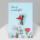 Брошь «Танцоры», красно-чёрная в золоте - Фото 1