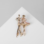 Брошь «Танцоры», красно-чёрная в золоте - Фото 3