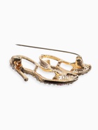 Брошь «Туфель пара», красная, белый в золоте - Фото 3