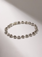 Браслет со стразами «Лёд» ручей, цвет белый в серебре, 18 см - Фото 1