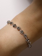 Браслет со стразами "Лёд" ручей, цвет белый в серебре, 18см - фото 809268966