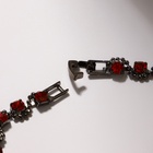 Браслет со стразами «Лёд» ручей, цвет красный в сером металле, 18 см - Фото 3