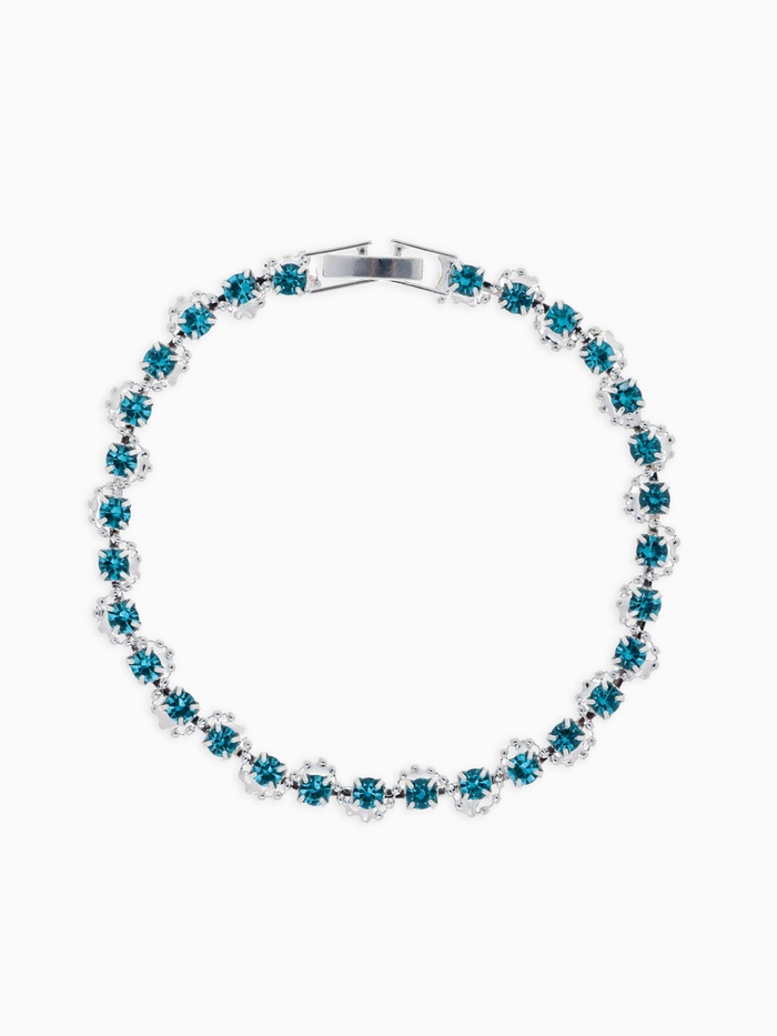 Браслет со стразами «Лёд» ручей, цвет голубой в серебре, 18 см - Фото 1