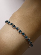 Браслет со стразами «Лёд» ручей, цвет голубой в серебре, 18 см - Фото 2