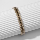 Браслет со стразами «Лёд» элегантность, строчки, цвет бело-чёрный в золоте, L=18 см - Фото 2