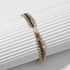 Браслет со стразами «Лёд» элегантность, строчки, цвет бело-чёрный в золоте, L=18 см - Фото 3