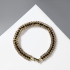 Браслет со стразами «Лёд» элегантность, строчки, цвет бело-чёрный в золоте, L=18 см - Фото 5