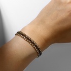 Браслет со стразами «Лёд» элегантность, строчки, цвет бело-чёрный в золоте, L=18 см - Фото 6