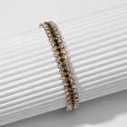 Браслет со стразами «Лёд» элегантность, строчки, цвет бело-чёрный в золоте, L=18 см - Фото 4