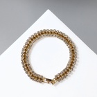 Браслет со стразами «Лёд» элегантность, строчки, цвет бело-золотой, 18 см - Фото 5