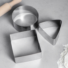 Набор форм для выпечки и выкладки «Квадрат, круг, треугольник», 10×10×5 см, нержавеющая сталь, 3 шт. - Фото 2