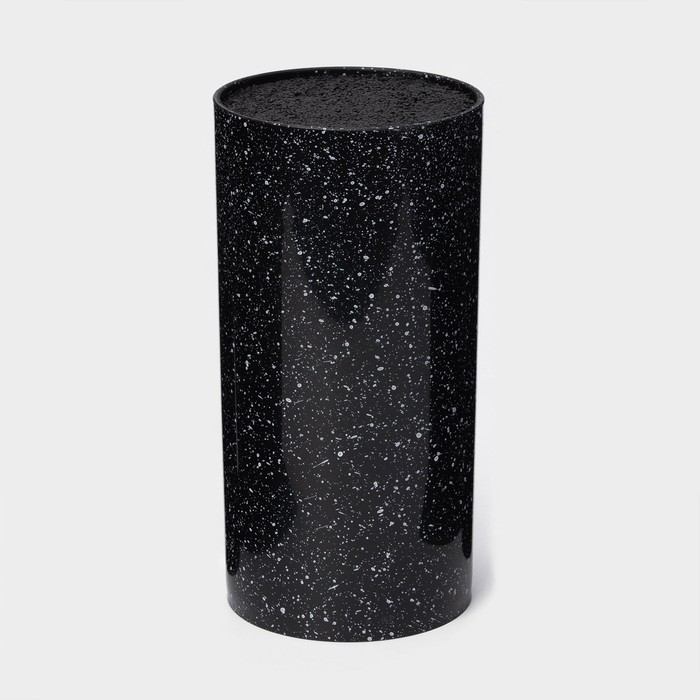 Подставка для ножей с наполнителем «Чёрный гранит», 22×11 см, чёрная - Фото 1