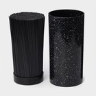 Подставка для ножей с наполнителем «Чёрный гранит», 22×11 см, пластик, чёрная - Фото 3