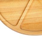 Менажница деревянная "3 деления", с разделочной доской, d=30 см, массив ясеня - Фото 6