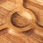 Менажница деревянная «Паб», d=20 см, с разделочной доской, массив дуба - Фото 4