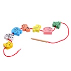 Шнуровка в банке 40 деталей «Животные», 2 иглы, 2 шнурка, МИКС - Фото 5