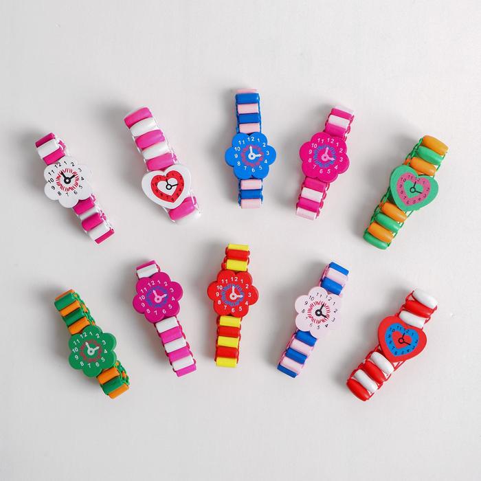 Часы детские, на резиночке с фигурным циферблатом, МИКС - Фото 1
