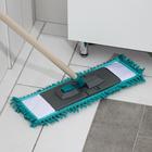 Швабра для мытья пола плоская, ручка 120 см, насадка микрофибра букли 40×10 см, цвет МИКС - Фото 3