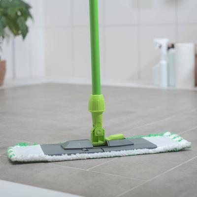 Швабра для мытья пола плоская, ручка 120 см , насадка микрофибра 40×10 см, цвет МИКС