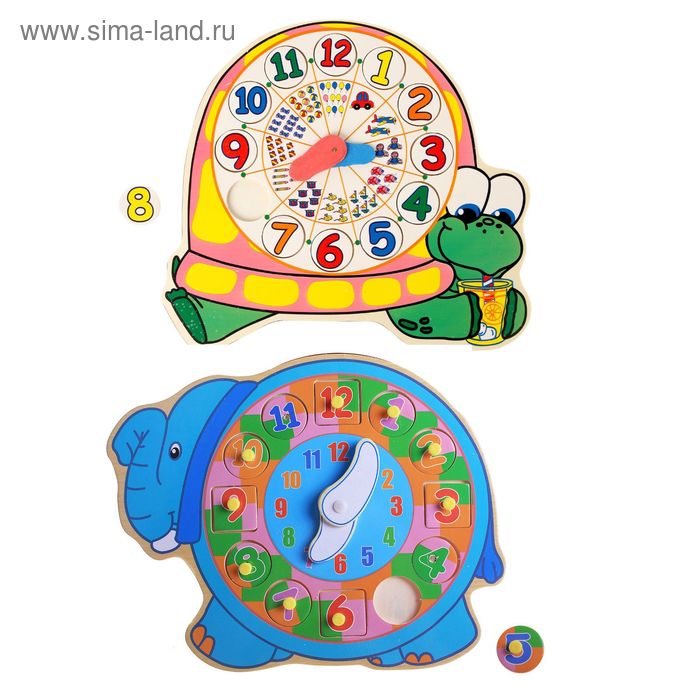 Часы рамка-вкладыш "Черепашка/слоник", МИКС - Фото 1