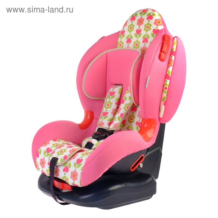 Автокресло Round Isofix, группа 1-2, цвет розовый «Цветы» - Фото 1