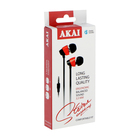 Наушники Akai HD-613R, вакуумные, 89 дБ, 16 Ом, 3.5 мм, 1.2 м, черно-красные - Фото 3