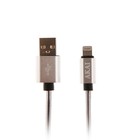 Кабель Akai, USB - Lightning, металлическая оплетка, 2.1 А, 1 м, серый - Фото 1