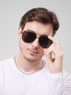 Очки солнцезащитные «OneSun. Авиаторы», UV 400, линза 5.5×6.5 см дужка 12 см, ширина 14 см, чёрные - Фото 7