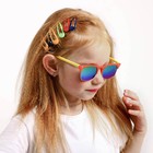 Очки солнцезащитные детские "Round", оправа и дужки разного цвета, МИКС, 12.5 × 4.5 см - фото 16076792