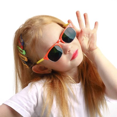 Очки солнцезащитные детские "Round", оправа и дужки разного цвета, МИКС, 12.5 × 4.5 см