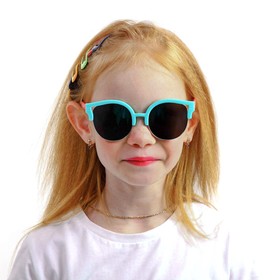 Очки солнцезащитные детские "Round", оправа двухцветная, линзы зеркальные, МИКС, 12.5 см