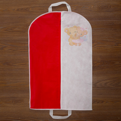 Чехол для одежды детский, 80×50 см, цвет красный