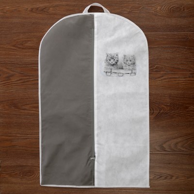 Чехол для одежды детский, 80×50 см, цвет серый