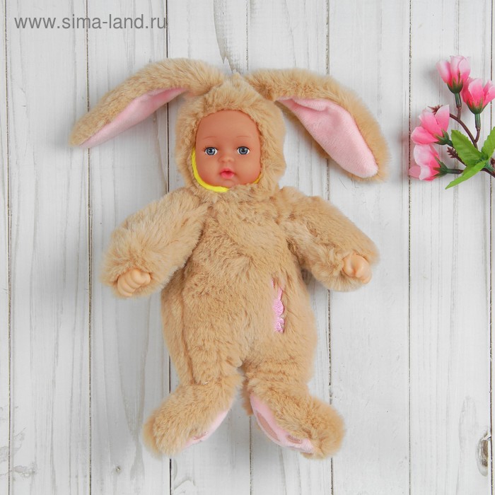 Мягкая игрушка "Кукла в костюме зайца", на животе вышивка, цвета микс - Фото 1